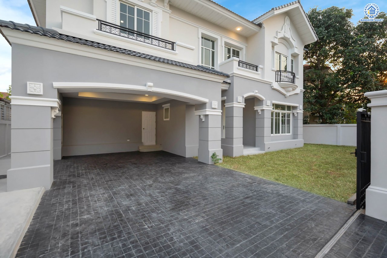 บ้านมือสองตกแต่งใหม่ โครงการ เพอร์เฟคมาสเตอร์พีซ รัตนาธิเบศร์ หลังใหญ่กว่า 91.4 ตร.ว. ฟังก์ชัน 3 ห้องนอน 5 ห้องน้ำ 1 ห้องแม่บ้าน จอดรถได้ 2 คัน พร้อมบรรยากาศโครงการสุด Luxury บนทำเลเชื่อมต่อทุกการเดินทาง ใกล้รถไฟฟ้าสายสีม่วง "สถานีไทรม้า" และจุดขึ้นทางด่วน "งามวงศ์วาน"